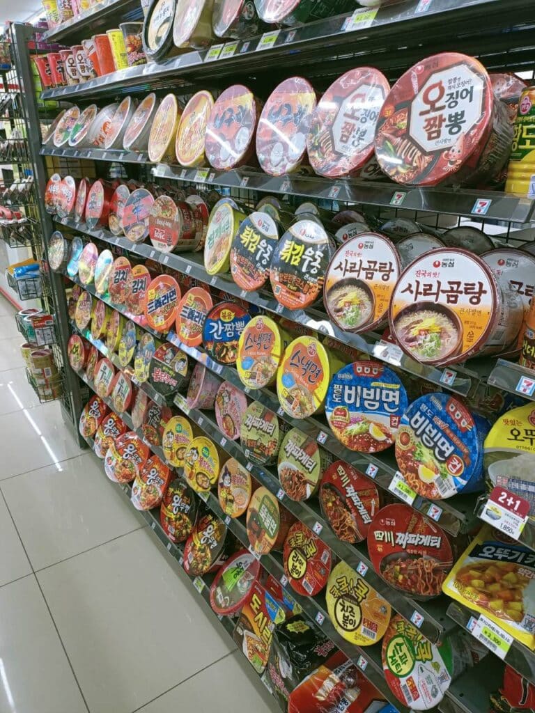 korean ramen at convenience store